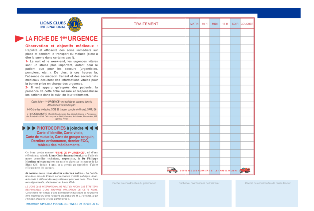 Fiche De Re Urgence Sdis